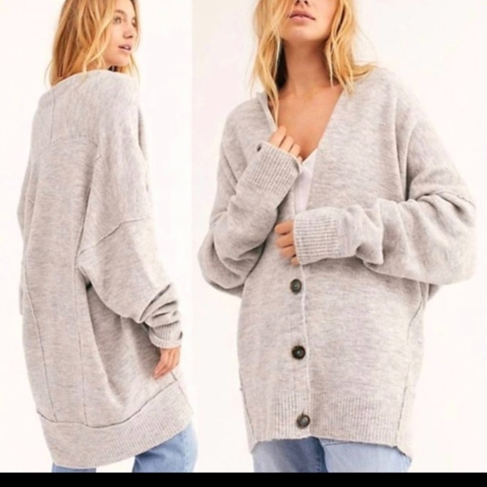 Free People RED Cardigan Sweater